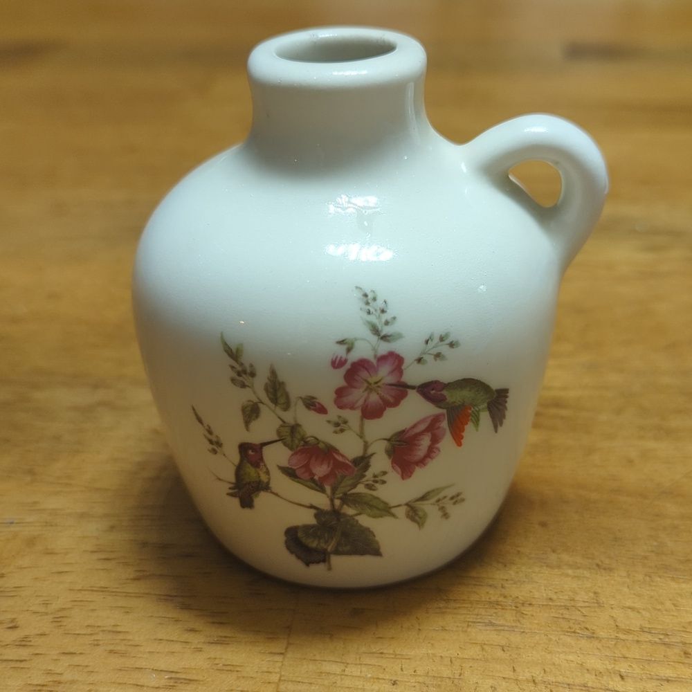 Bud vase hummingbird and flowers hand made Lyons Lair Pittsford Vermont